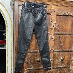 AG Women's The Farrah High Rise Skinny Ankle Black Coated SZ: 27R